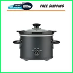 Slow Cooker Crock Pot Black 2 Quart, New Programmable Oval Small Families Single. Fixed Price $15.99.