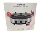 Chefman Triple Slow Cooker. Fixed Price $89.99.