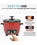 Courant 6 Rice Cooker 3 Cups Uncooked, Auto Keep Warm, Lid Holder- Red. Fixed Price $16.97.