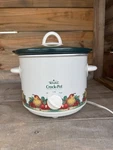 Rival Qt Crock Pot Slow Cooker Model 50301 W/ Fruit Pattern Tested Works. Fixed Price $30.00.
