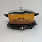 West Bend 6QT Slo Cooker Vintage Glass Lid Model 84626 Tested Working Euc Orange. Fixed Price $49.99.