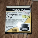 09915 Presto Cooker Or Canner Overpressure Plug Replacement Part 82117. Fixed Price $6.99.