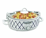 Crockpot 2.5-QUART Mini Casserole Slow Cooker, White/blue. Fixed Price $59.87.