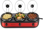 Elite Gourmet EWMST-325R Maxi-matic Triple Slow Cooker Buffet Server. Fixed Price $73.99.