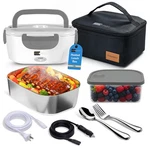 Forabest 80W Heated Electric Lunch Box 1.5L Stainless Steel Portable Food Warmer. Fixed Price $64.58.