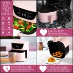 Paris Hilton 6-QUART 8-IN-1 Touchscreen Air Fryer Nonstick Pink Dishwasher Safe. Fixed Price $112.99.