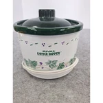 Rival Little Dipper Electric Stoneware Server 1.5 Quart Green Ivy Floral. Fixed Price $8.24.