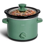 With Color 2QT Mini Electric Round Slow Cooker - Quarts, Dark Sage. Fixed Price $55.99.