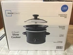2 Qt Slow Cooker Crock Pot Matte Finish, Black Stoneware. Fixed Price $8.49.