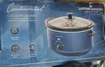 Continental Sapphire Diamond Blue 4 Qt Slow Cooker Removable Bowl Glass Lid. Fixed Price $20.00.
