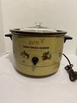 Vintage Betty Slow Crock Cooker Pot 5QT Model SCC-76R Mustard Vegetables/meat. Fixed Price $52.20.