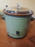 Vintage Grandinetti 3.5 All American Crockery Cook Pot With Book. Fixed Price $35.00.
