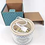 Vtg Potpourri Crock Rival Unused 1988 3206 Blue White Check Heart Cottagecore. Fixed Price $47.96.