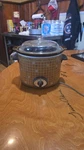 Vintage Montgomery Ward Crockery Slow Cooker 3.5QT Orange Flowers Model 86-46351. Fixed Price $29.95.