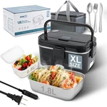 Sohida 1.8L+0.5L Heated Lunch Box For Men, 80W Electric With Long-hand. Fixed Price $35.26.