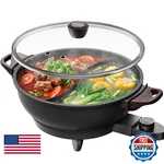Senschef Twin Electric Hot Pot Divider Pfas-free Ceramic Nonstick Evenheat. Fixed Price $97.63.
