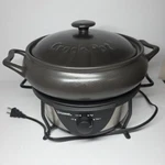 Crock Pot Versaware Rival Slow Cooker Stoneware SC7500 Black Silver Base. Fixed Price $99.99.