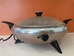 1960S Mcm Atomic Modern, Electric Sauce Pan Gold Anodized Lid, Cory Party Chef. Fixed Price $58.80.