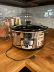 Bella 5 Quart Programmable Slow Cooker Stainless Steel - Black/silver. Fixed Price $40.00.