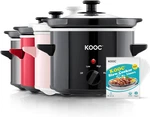 Small Slow Cooker 2-QUART Stainless Steel Ceramic Pot With Free Liners Black. Fixed Price $52.41.