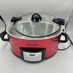 Crock-pot SCCPVL610-R-A Quart Programmable Slow Cooker Red Base Lid Only Works. Fixed Price $30.00.