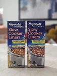 2 Reynolds Wrap Kitchens Slow Cooker Liners Regular Fits 3-8 Quarts, Count Nib. Fixed Price $13.99.