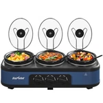 Triple Slow Cooker Buffet Servers And Warmer, Large 3 Pot Food Small Mini Man.... Fixed Price $181.63.