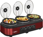 Sunvivi Triple Slow Cooker Buffet Servers And WARMER,3 Pot 1.5 Quarts, RED-1. Fixed Price $144.97.