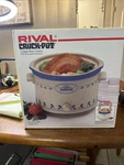 Rival Crock Pot Quart Slow Cooker Model 3355 Blue Flower Vintage . Nos. Fixed Price $107.99.