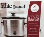 1 New Elite Gourmet MST-400X Electric Slow Cooker Qt Capacity Stainless Steel. Fixed Price $19.95.