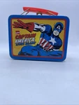 Marvel Comics Captain America "lives Again!" Mini Small Tin Metal Lunch Box 1998. Fixed Price $7.99.
