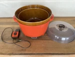 Rival Crock Pot Vintage Model 3300-2 Orange W/plastic Lid & Power Supply Cord. Fixed Price $27.99.