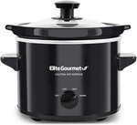 Elite Gourmet MST239X Electric Round Slow Cooker, Adjustable Quarts, Black. Fixed Price $29.98.