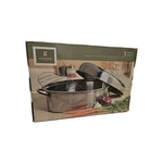 Gibson Home 16 Inch, Stainless Steel Roaster With Lid And Rack:. Fixed Price $31.99.