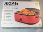 Aroma 18QT. Electric Roaster Oven With Metal Inner Rack Red ART-718R New. Fixed Price $49.99.