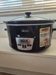 Bella Digital Slow Cooker 5 Qt Black Programmable Timer Model 14337. Fixed Price $25.00.