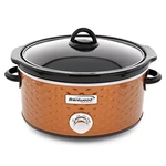 Brentwood Scallop Pattern 4.5 Quart Slow Cooker In Copper. Fixed Price $64.97.