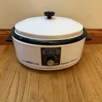 Vintage Nesco 6 Quart Roaster Oven Enamel 4948-10 Bake Cook Steam Working. Fixed Price $24.95.