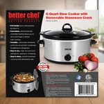 Better Chef 6-QUART Slow Cooker With Removable Stoneware Crock Stainless Steel. Fixed Price $59.99.