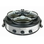 Homecraft 3-STATION Stainless Steel Slow Cooker 4.5 Quart With Ceramic Pots. Fixed Price $50.00.