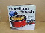 Hamilton Beach Quart Portable Oval Slow Cooker W/lid Latch Strap Red Iob 33155. Fixed Price $39.99.