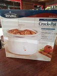 Rival White 2001 Nib Crock Pot Slow Cooker Qt Round Model 3060W Nos Last One. Fixed Price $49.99.