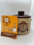 Vintage West Bend Colonial Crock Pot 2 Qt Stoneware The Fork & Spoon 1776-1976. Fixed Price $15.00.