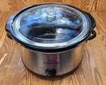 Rival Quart Black & Stainless Steel Cooker Crock Pot SCR-503 No Chips Gc. Fixed Price $29.99.