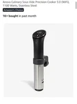 Anova Sous Vide Precision Cooker 3.0 Wifi, 1100 Watts, Stainless Steel. Fixed Price $175.00.