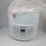 New Aroma 8-CUP Digital Rice Cooker & Food Steamer ARC-996 White Open Box. Fixed Price $29.99.
