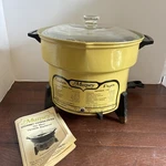 Vintage Munsey Slow Cooker Fryer - Pale Yellow Model CF65. Fixed Price $28.65.