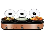 Megachef 3 Set 2.5QT Slow Cooker Server Copper/black With Ceramic Pots. Fixed Price $98.49.