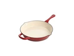 Crock Pot Artisan Enameled 12" Round Cast Iron Skillet In Scarlet Red. Fixed Price $54.99.