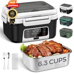 Odopok Cordless Electric Lunch Box, 6.3 Cup 100W Heated 1PACK, Black+white. Fixed Price $115.99.